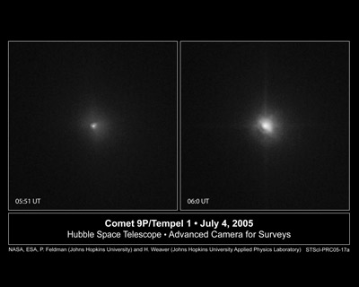 Hubble Witnesses Comet Crash