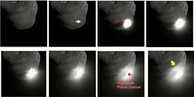 Tempel 1 Ejecta Development