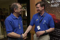 Ambassador Scott Roberts with Director Charles Elachi at JPL's Open House (Click to enlarge)